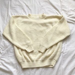 Cream Fisherman Knit Sweater